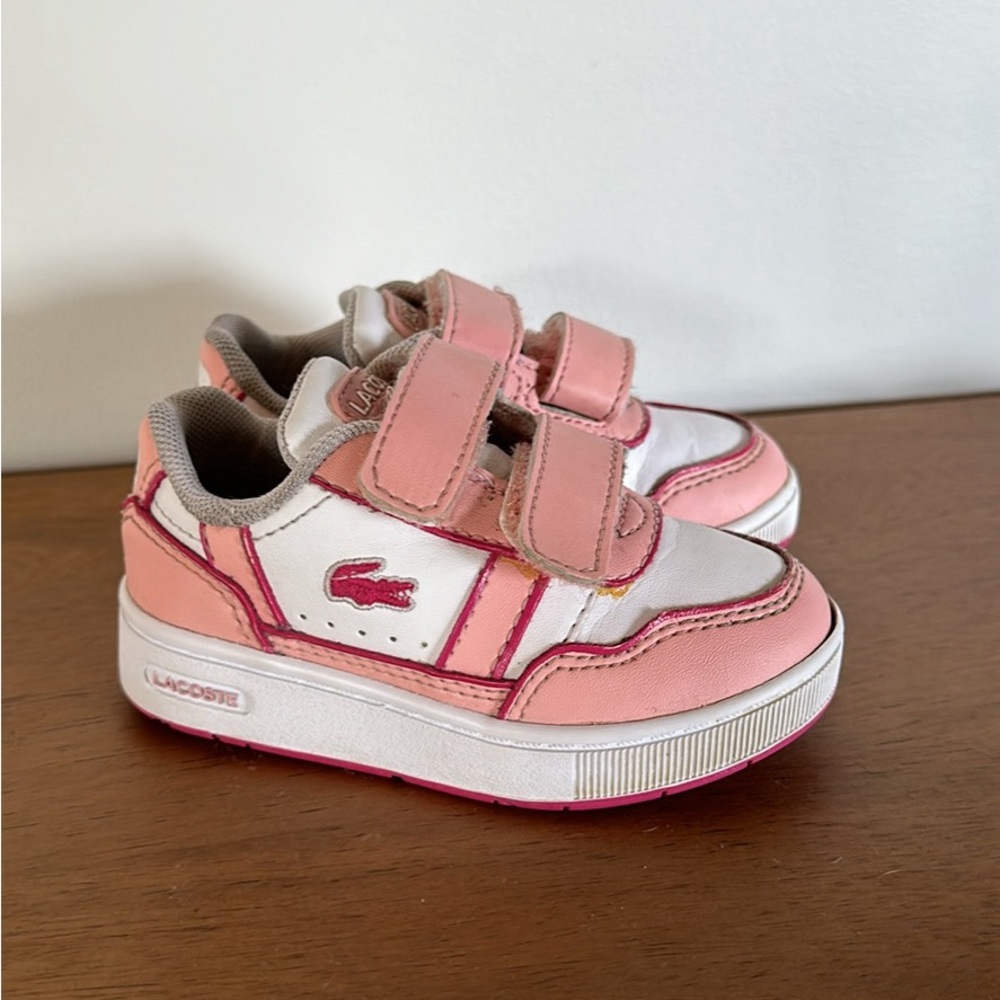 Lacoste Kids' Pink and White Sneakers